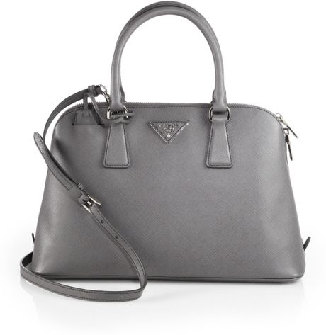 Prada Saffiano Lux Promenade in Gray (MARMO-GREY) | Lyst