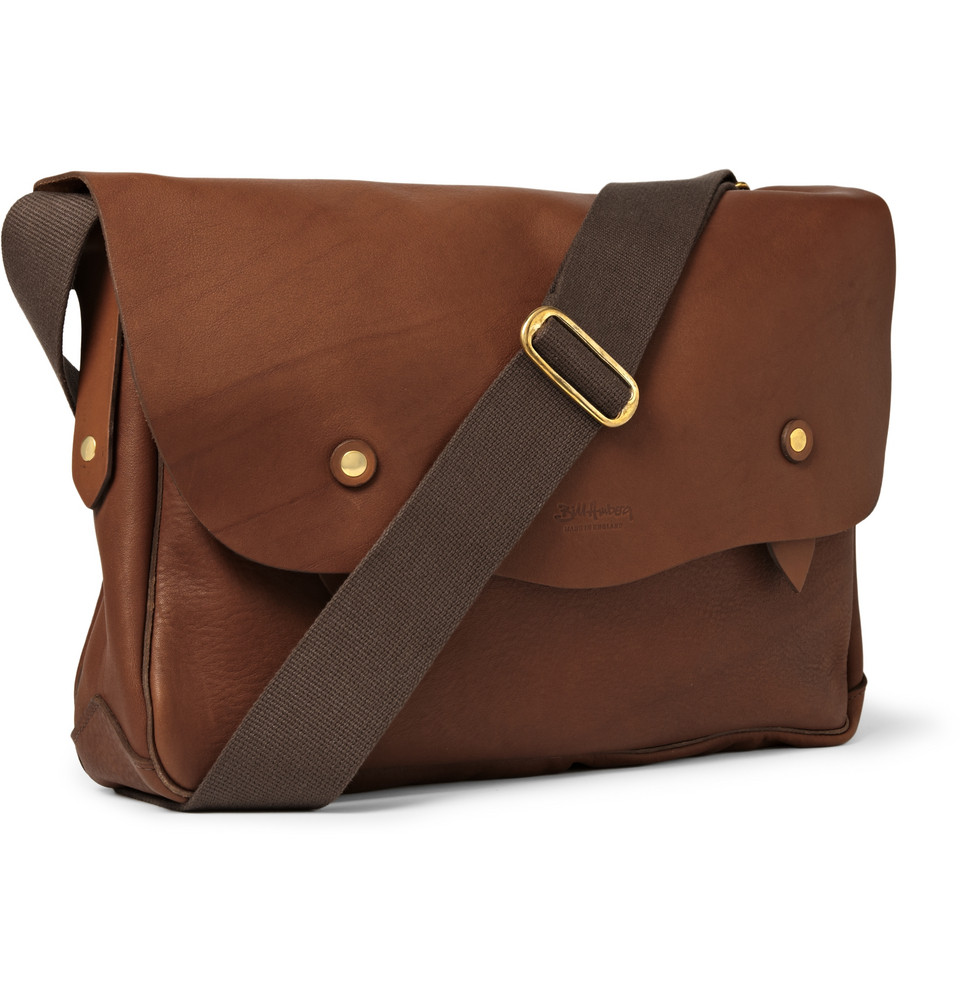 Lyst - Bill amberg Hunter Textured Leather Messenger Bag in Brown for Men
