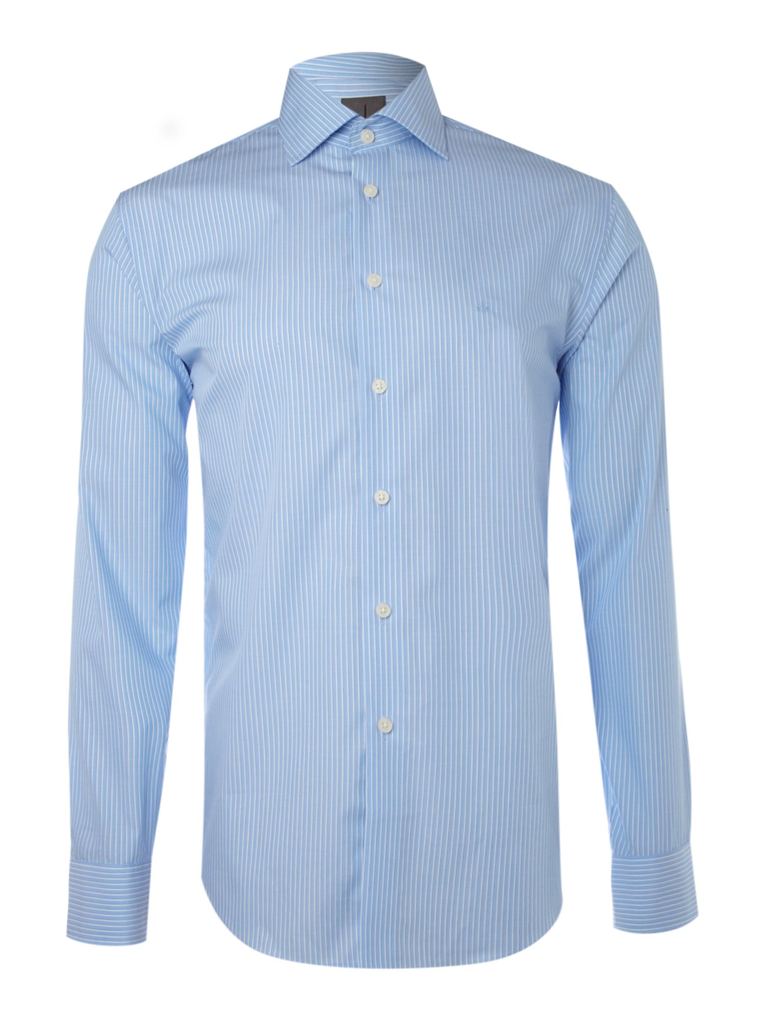 Calvin Klein Dobby Stripe Formal Shirt in Blue for Men | Lyst