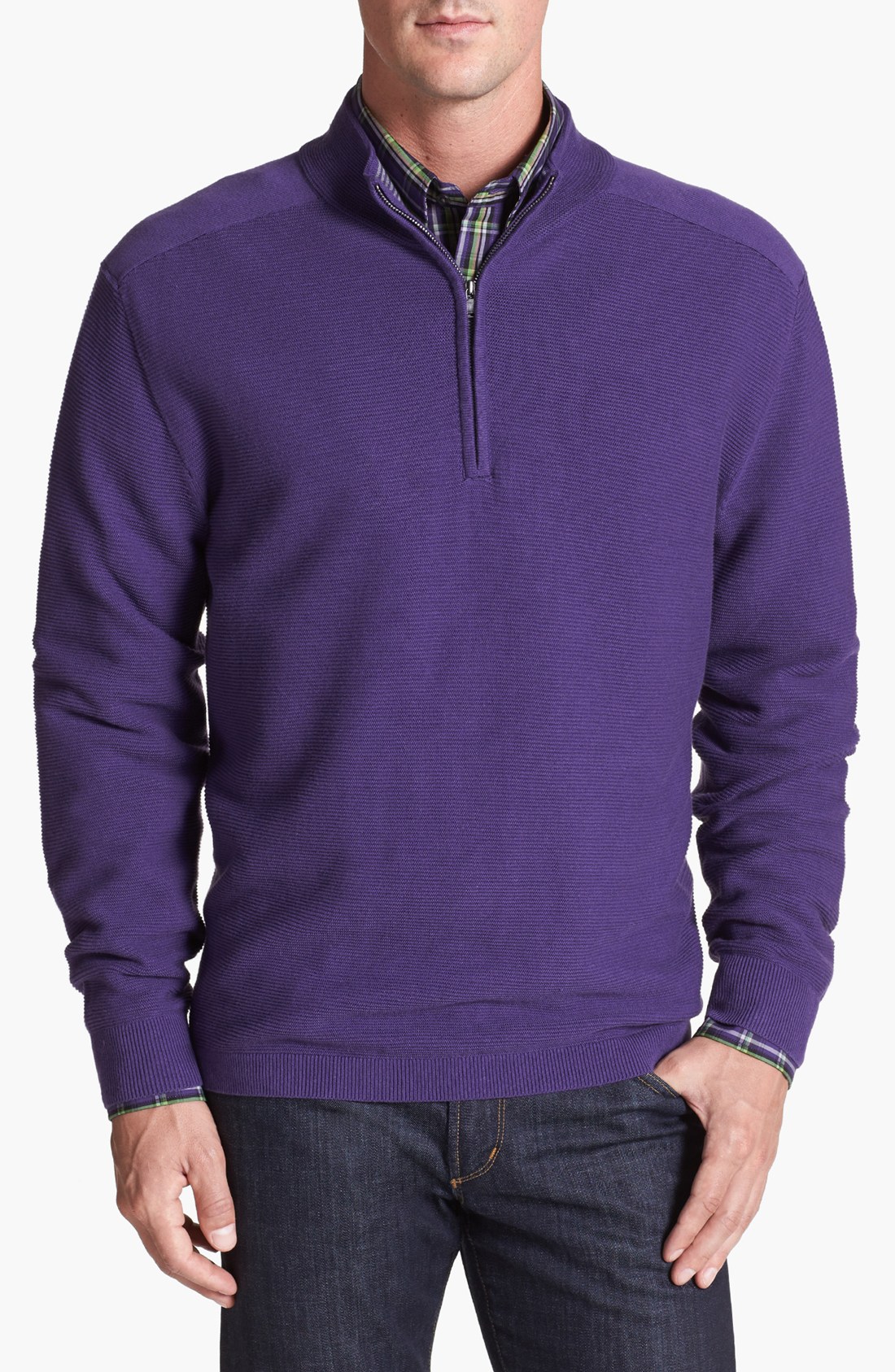 Cutter & Buck Smith Cove Half Zip Sweater in Purple for Men (Eminence ...