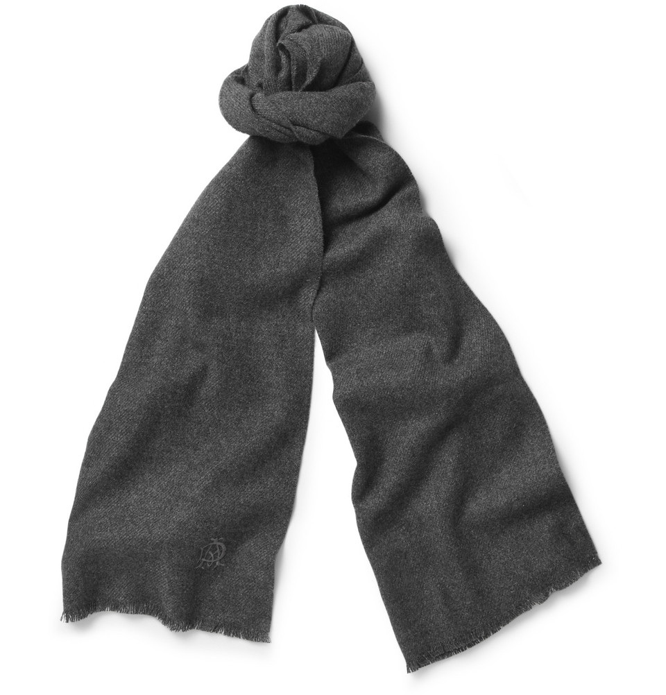 Lyst - Dunhill Woven Cashmere Scarf in Gray for Men