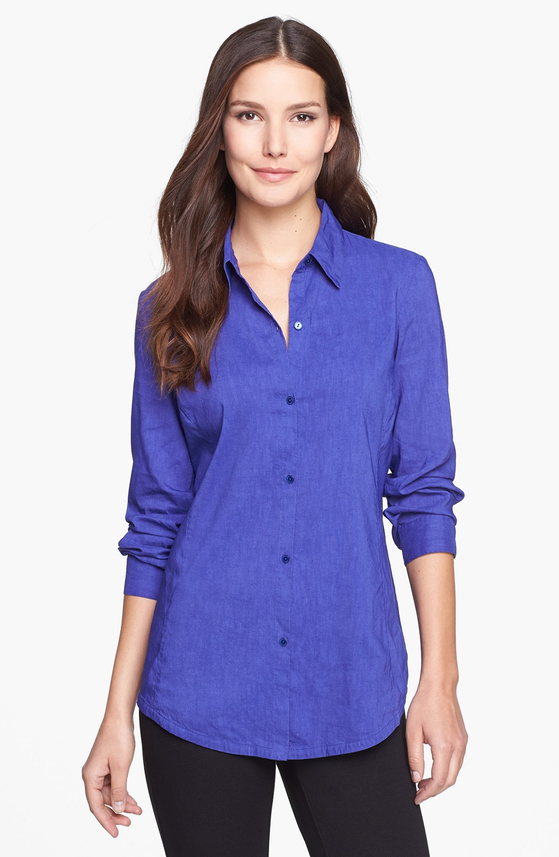 Eileen Fisher Classic Collar Shirt in Blue (Blue Violet) | Lyst