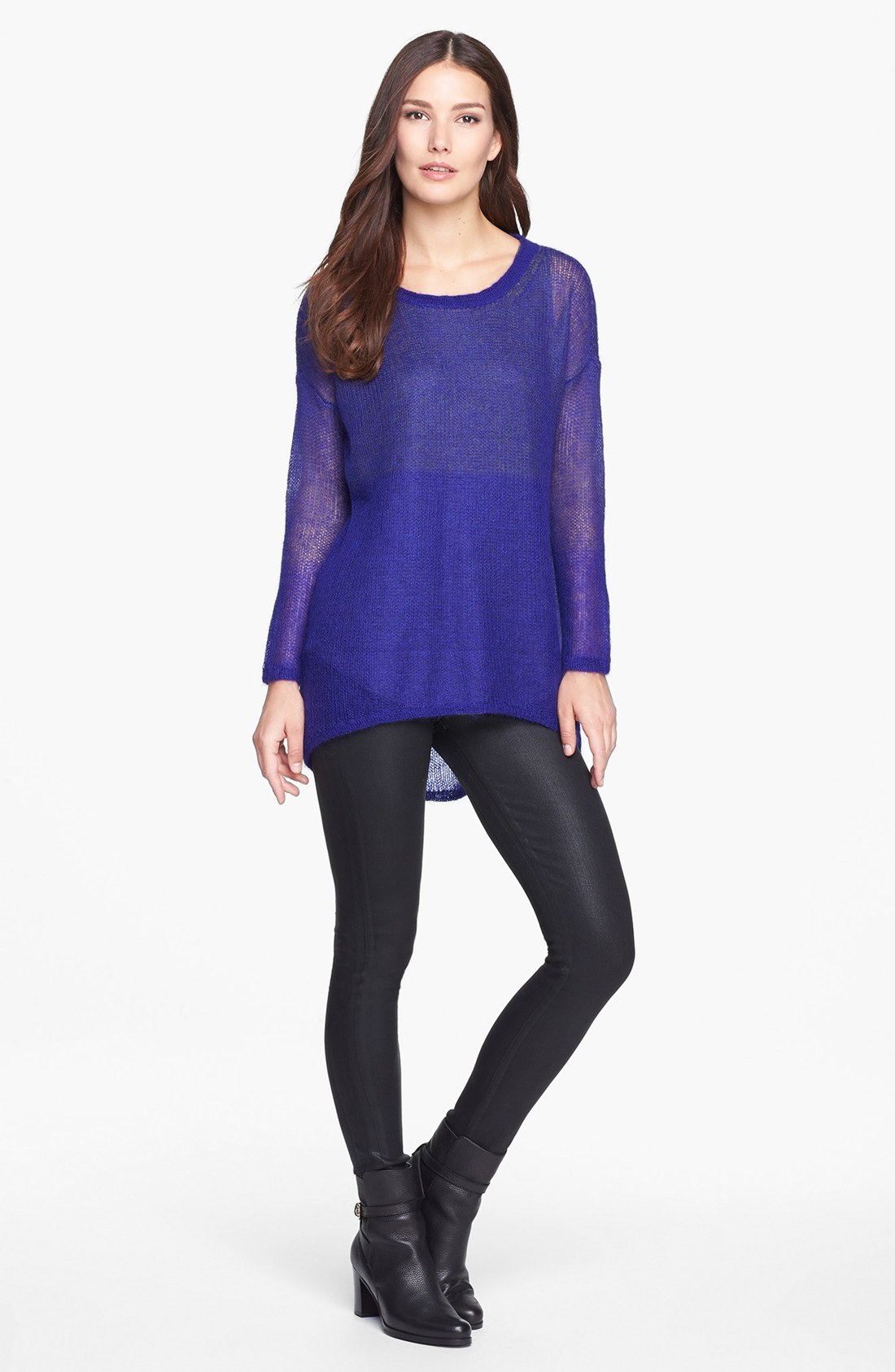 Eileen fisher Mohair Blend Tunic Sweater in Blue (Blue Violet) | Lyst