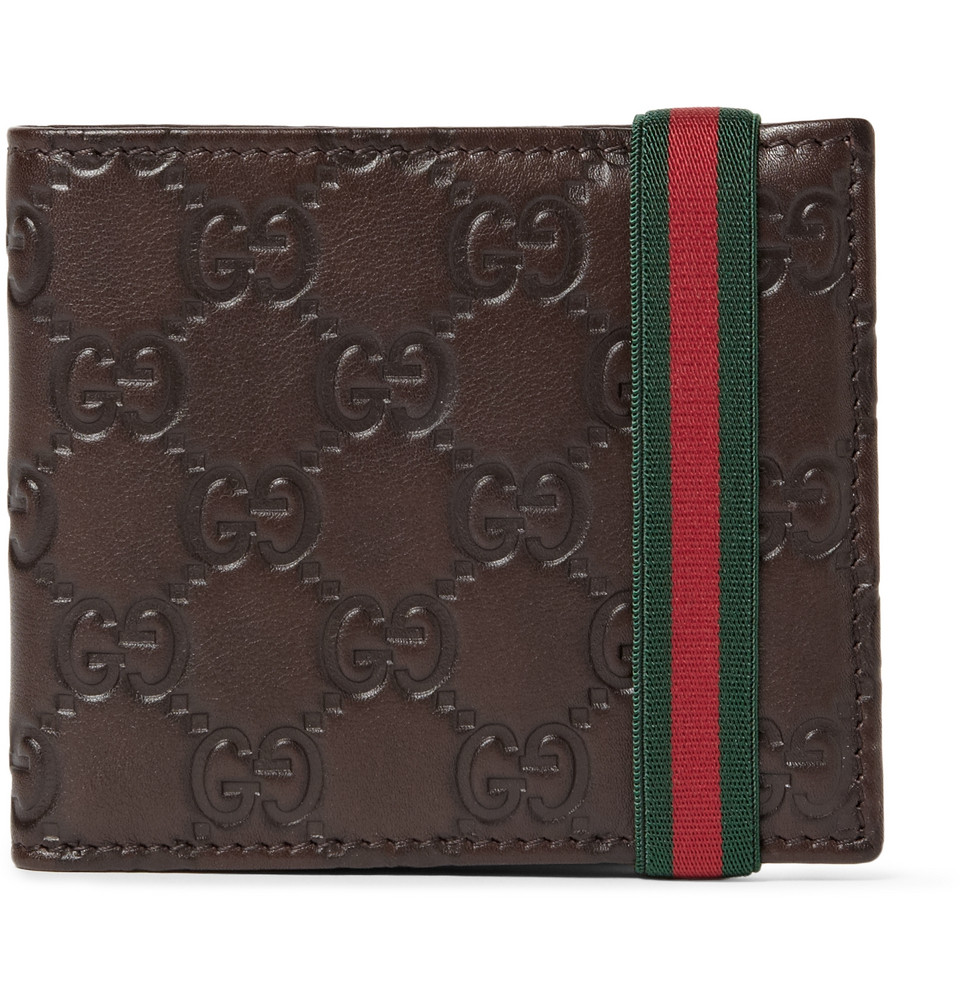 Gucci Ssima Leather Wallet in Brown for Men - Lyst