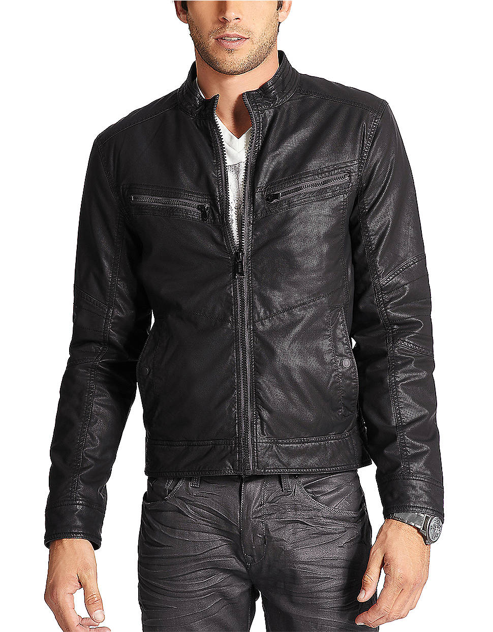 Lyst Guess Faux Fur Lined Er Jacket In Black For Men Gallery