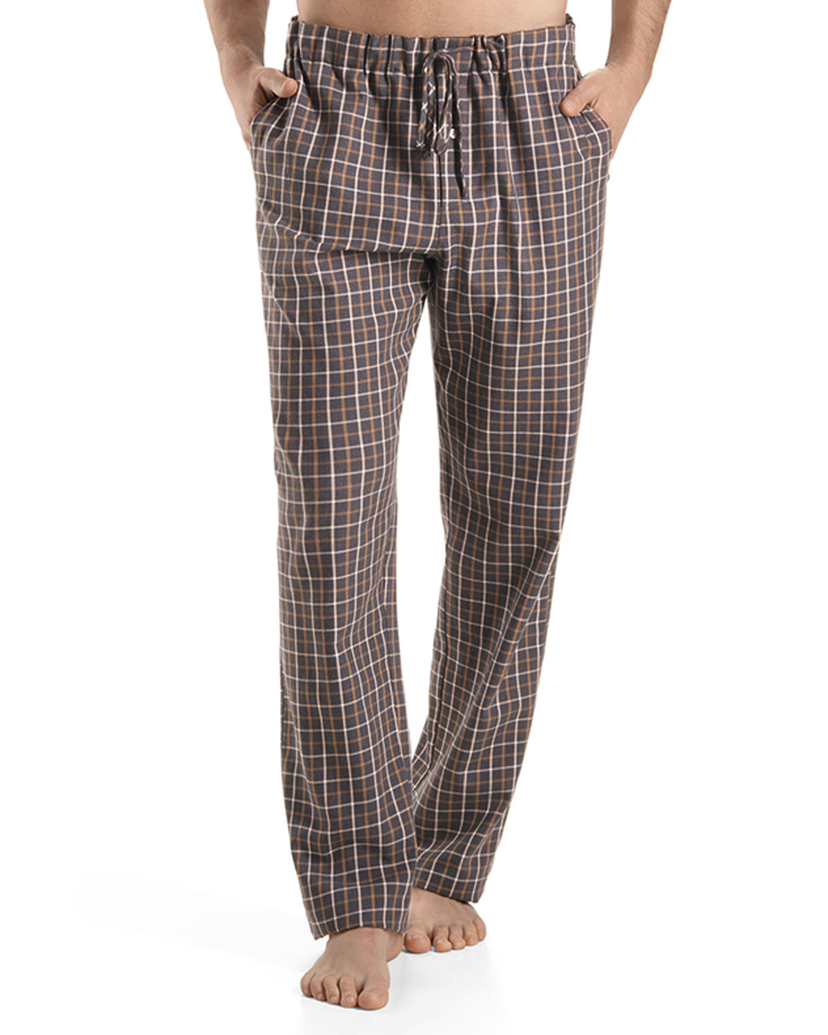 Hanro Pajama Pants in Brown for Men (SAFFRON CHECK) | Lyst