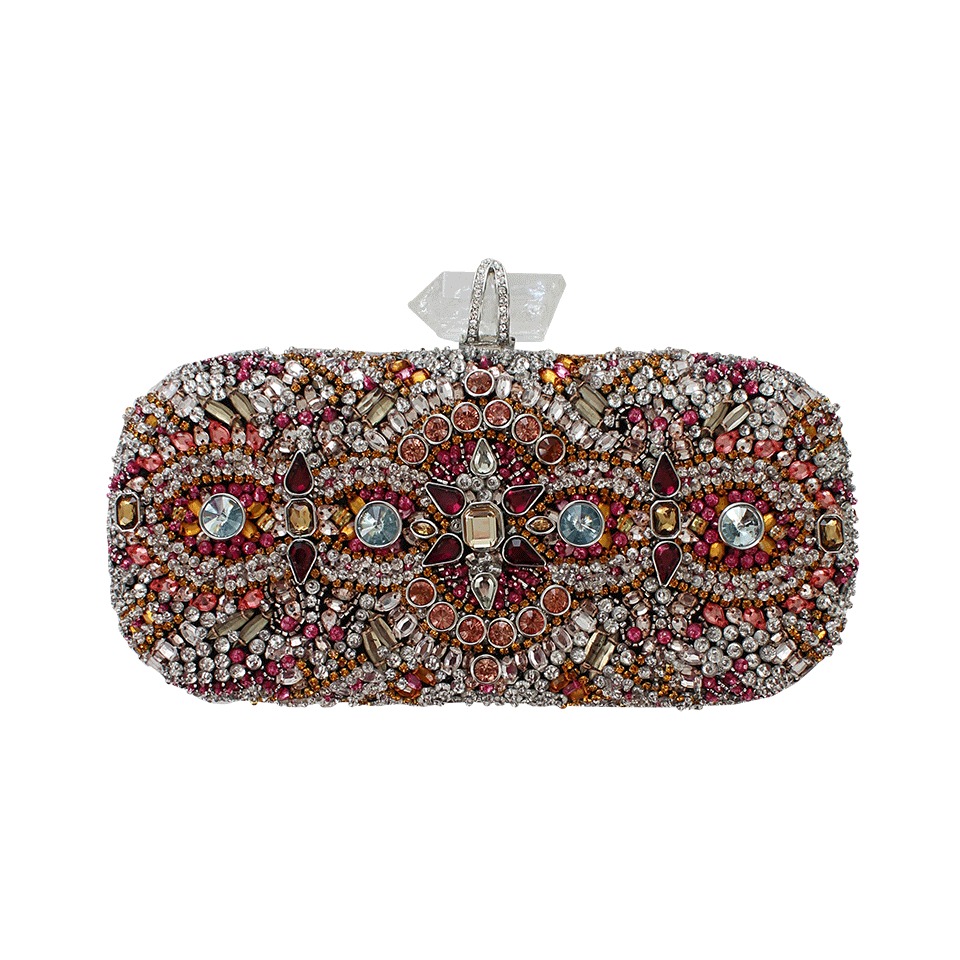 Marchesa Lily Embroidered Crystal Clutch | Lyst