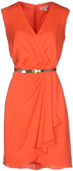 Michael Michael Kors Short Dress in Orange (Coral) | Lyst