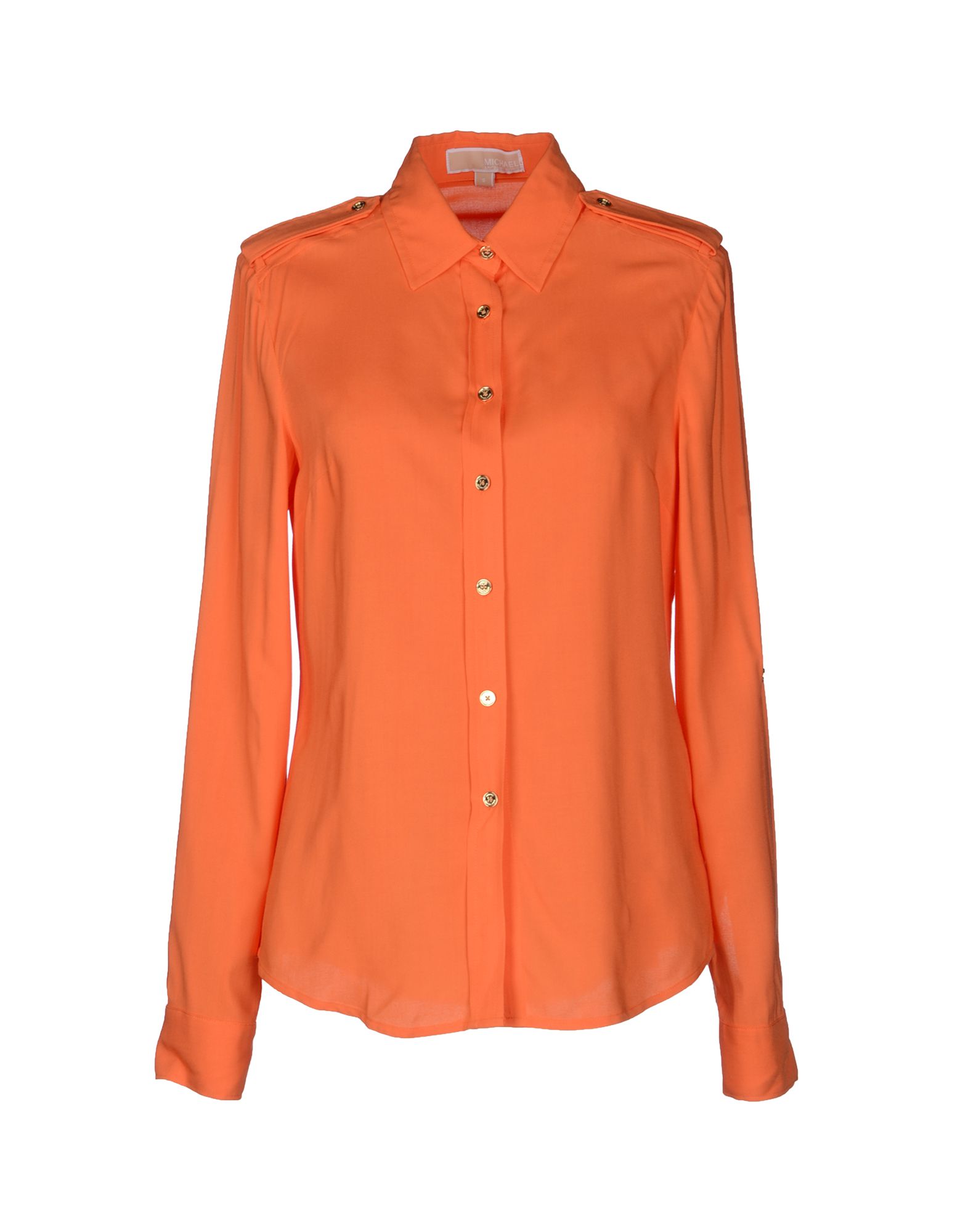 Michael Michael Kors Long Sleeve Shirt in Orange | Lyst