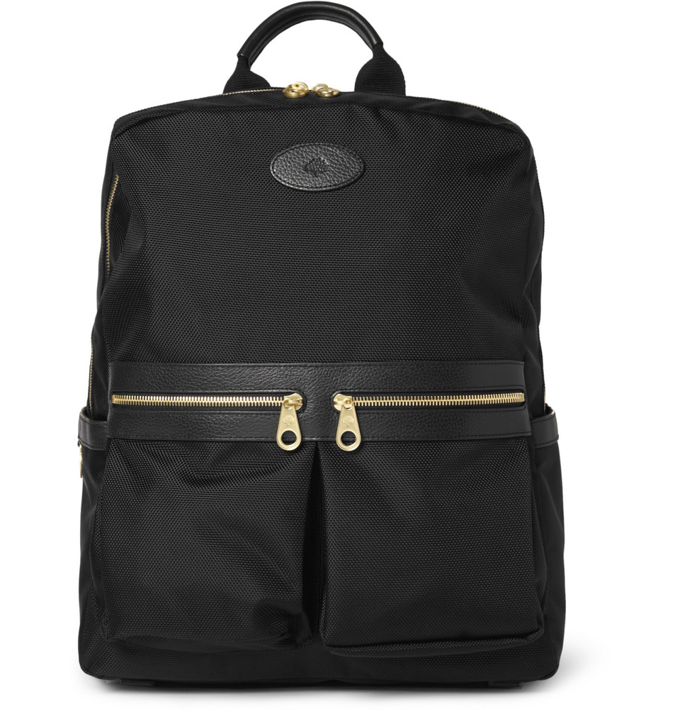 Mulberry Henry Leather-Trimmed Nylon Backpack in Black for Men | Lyst