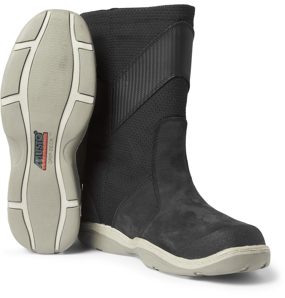 Musto sailing Hpx Leather And Canvas Boots in Black for Men | Lyst