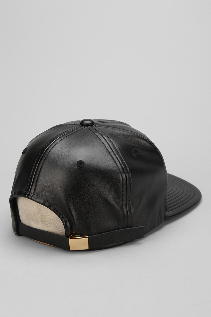 Lyst Stussy Vegan Leather Strapback Hat in Black for Men