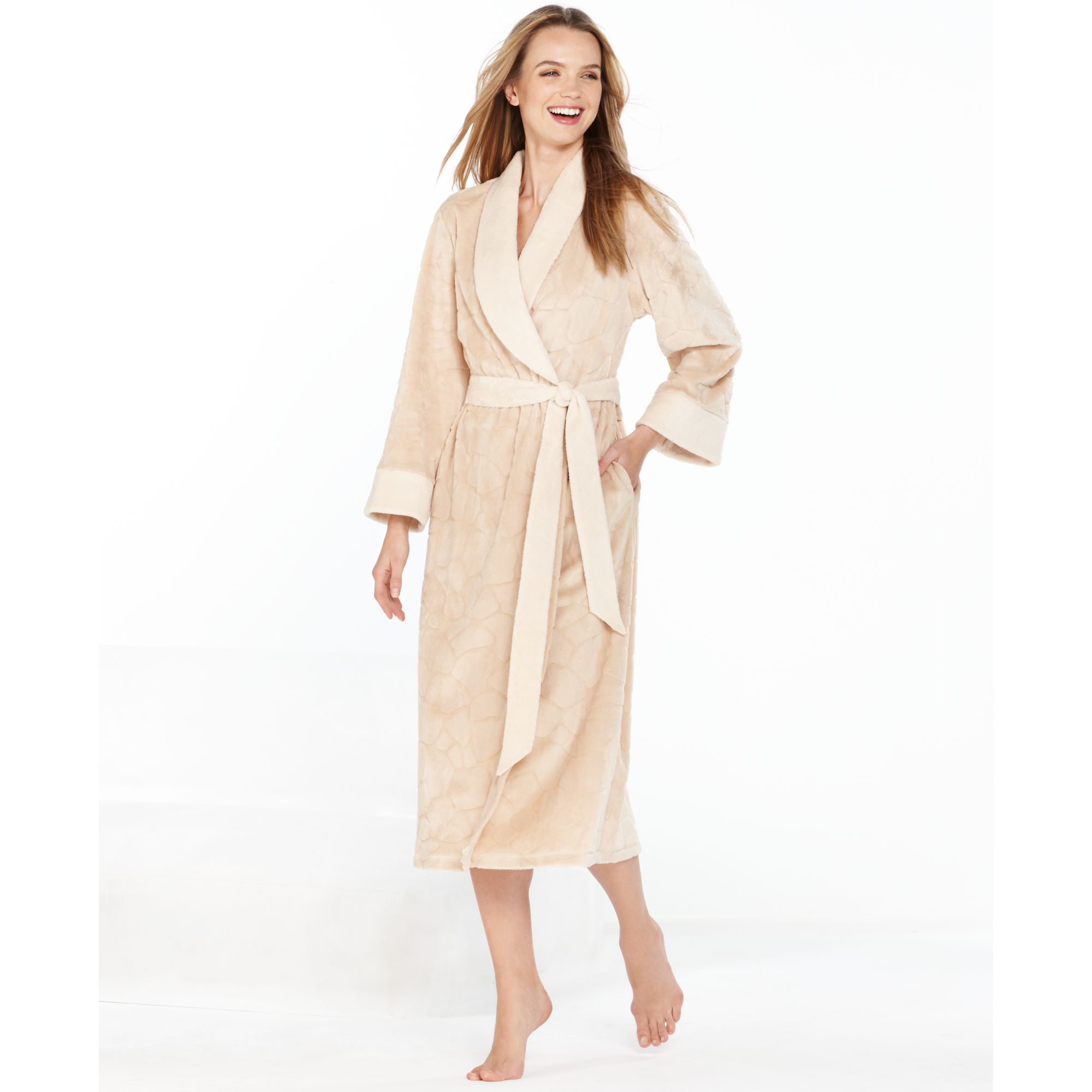 Jones New York Plush Terry Animal Robe in Beige (Cashmere) | Lyst