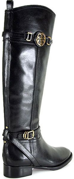 Tory Burch Calista Leather Riding Boot in Black | Lyst
