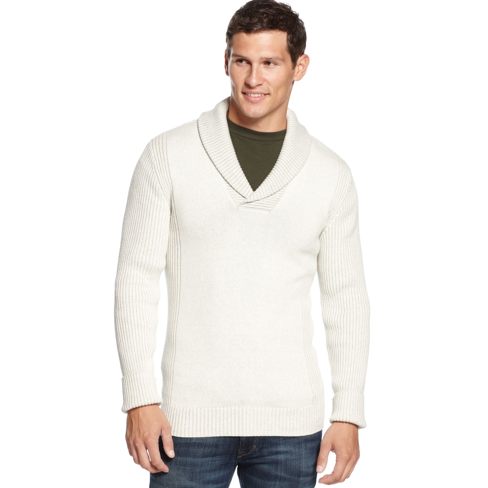 Lyst American Rag Shawl  Collar Sweater  in White for Men