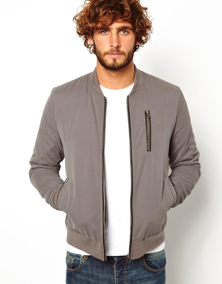 Lyst - Asos Bomber Jacket in Gray for Men