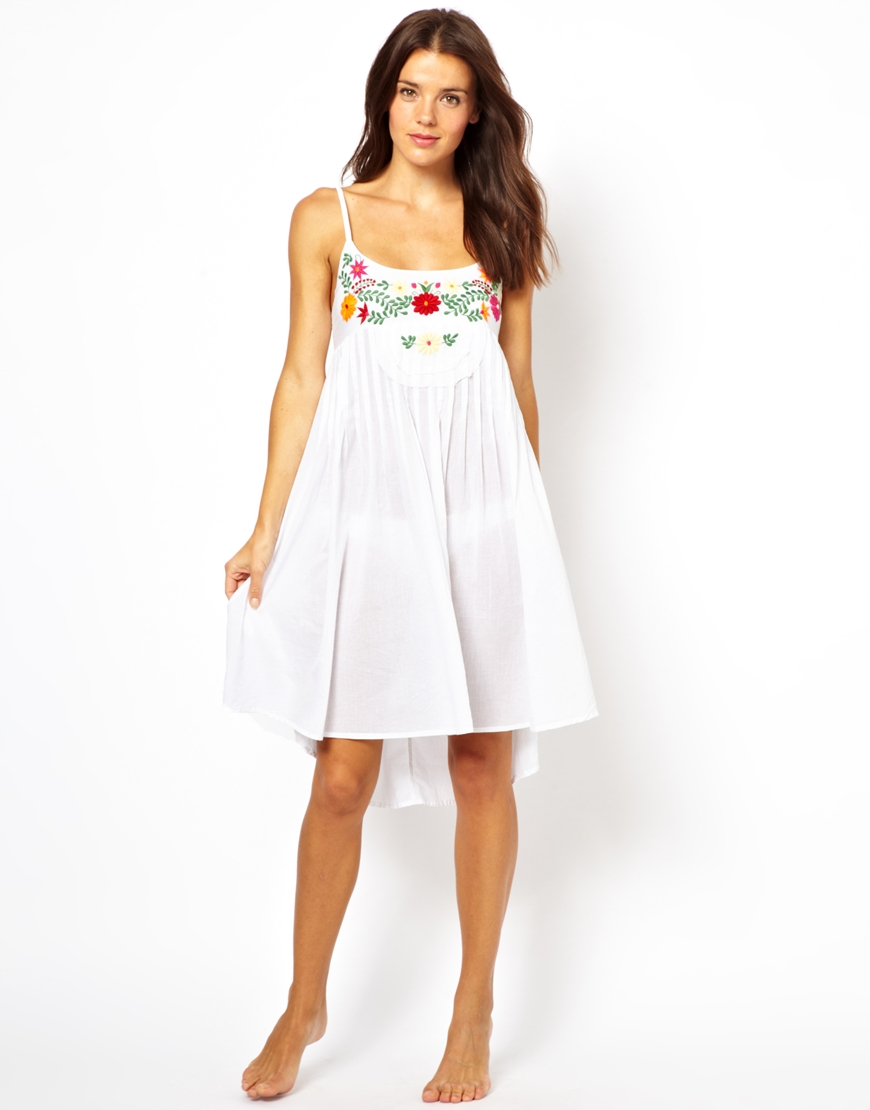 Lyst - Alexander Mcqueen X Puma Floral Embroidered Cotton Beach Dress