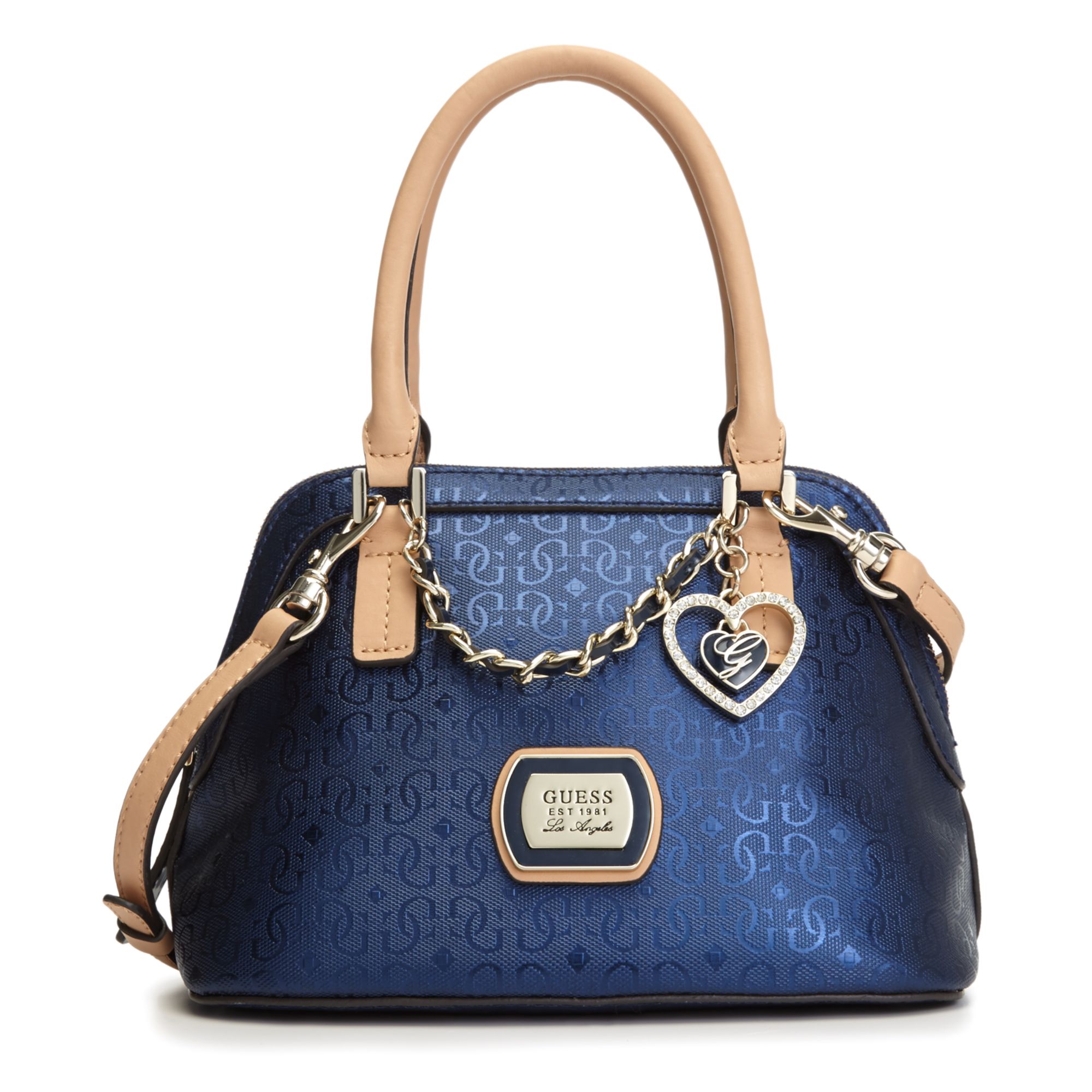 guess-guess-handbag-margeaux-amour-dome-satchel-in-blue-lyst