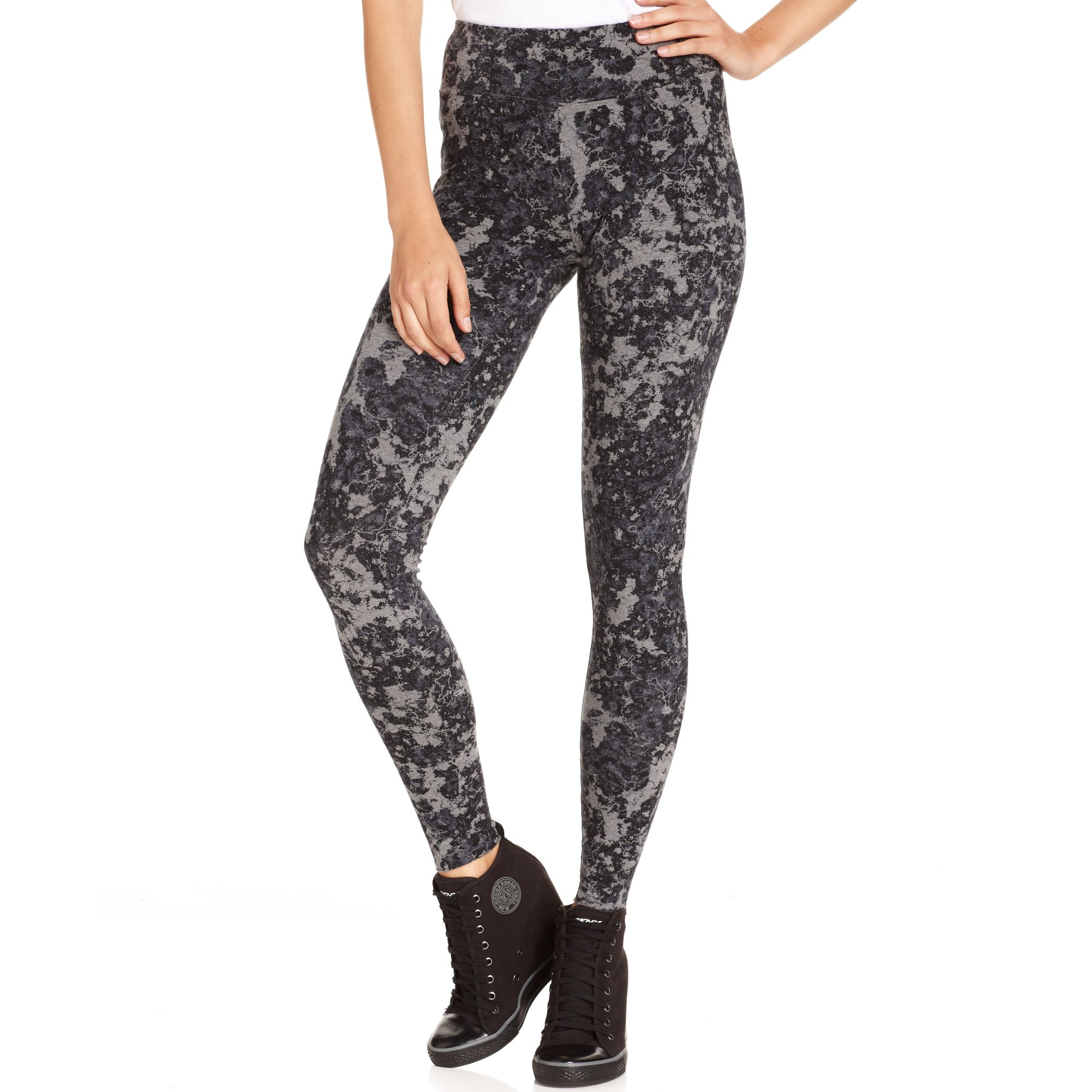 Lyst - Kensie Printed Skinny Leggings in Gray