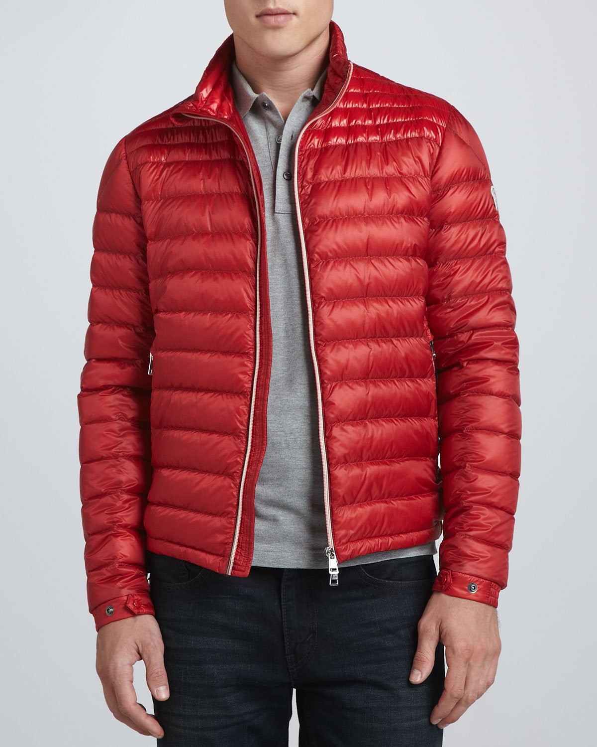 moncler red puffer coat