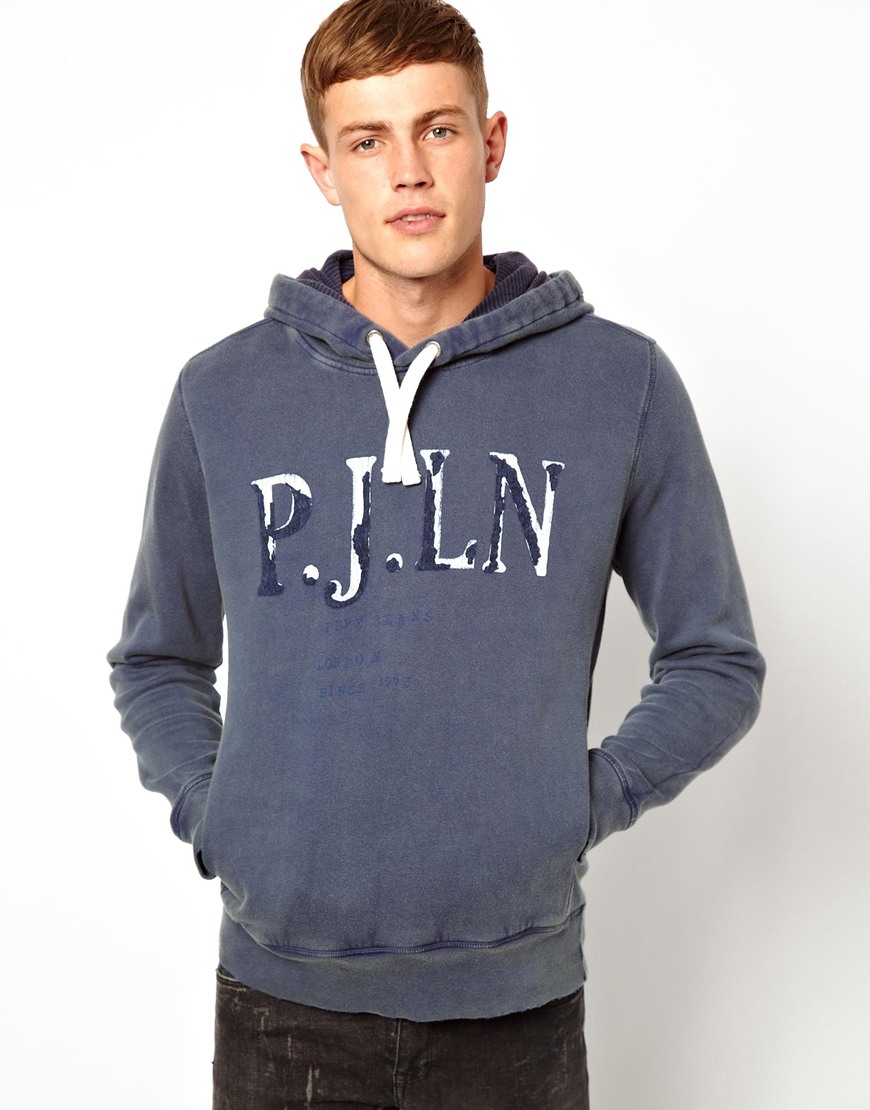 Pepe jeans Pepe Hooded Sweatshirt Vintage Logo in Blue for Men | Lyst