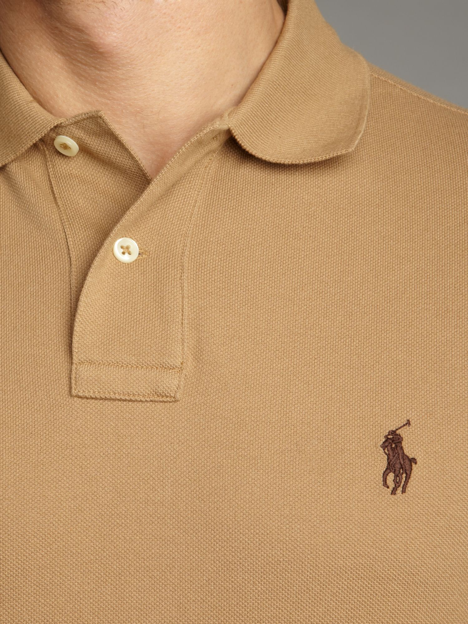 Polo ralph lauren Classic Custom Fitted Polo Shirt in Natural for Men