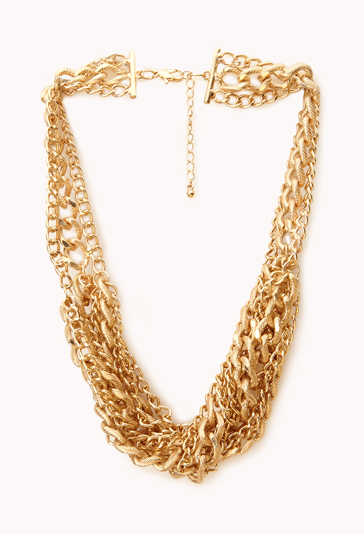 Forever 21 Twisted Chain Necklace in Metallic Lyst