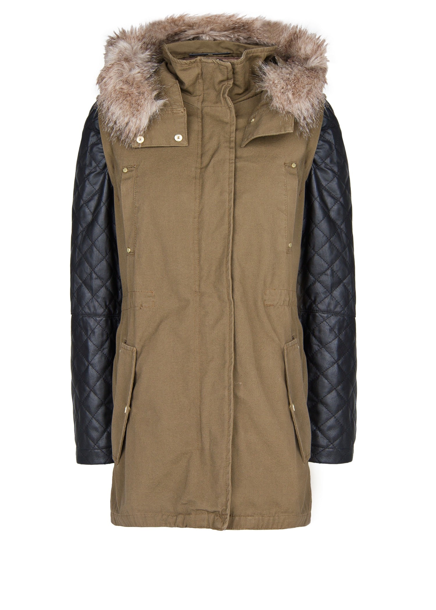 winter jacket leather sleeves