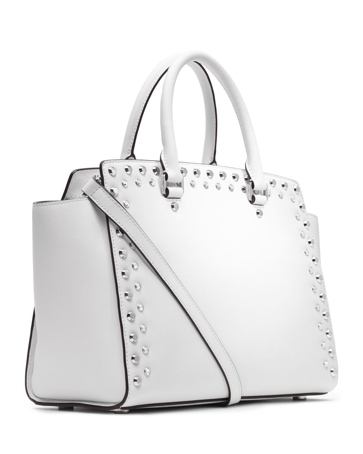 mk white satchel