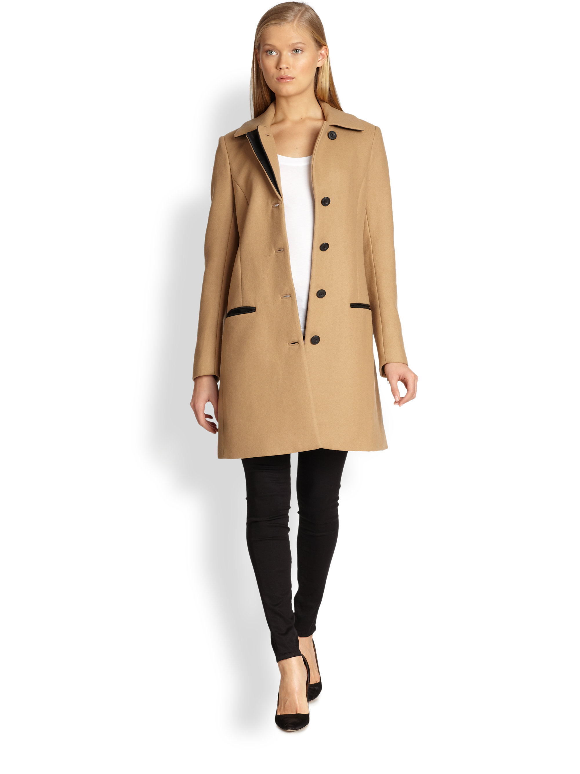 Lyst - Theory Gazella Car Coat in Brown