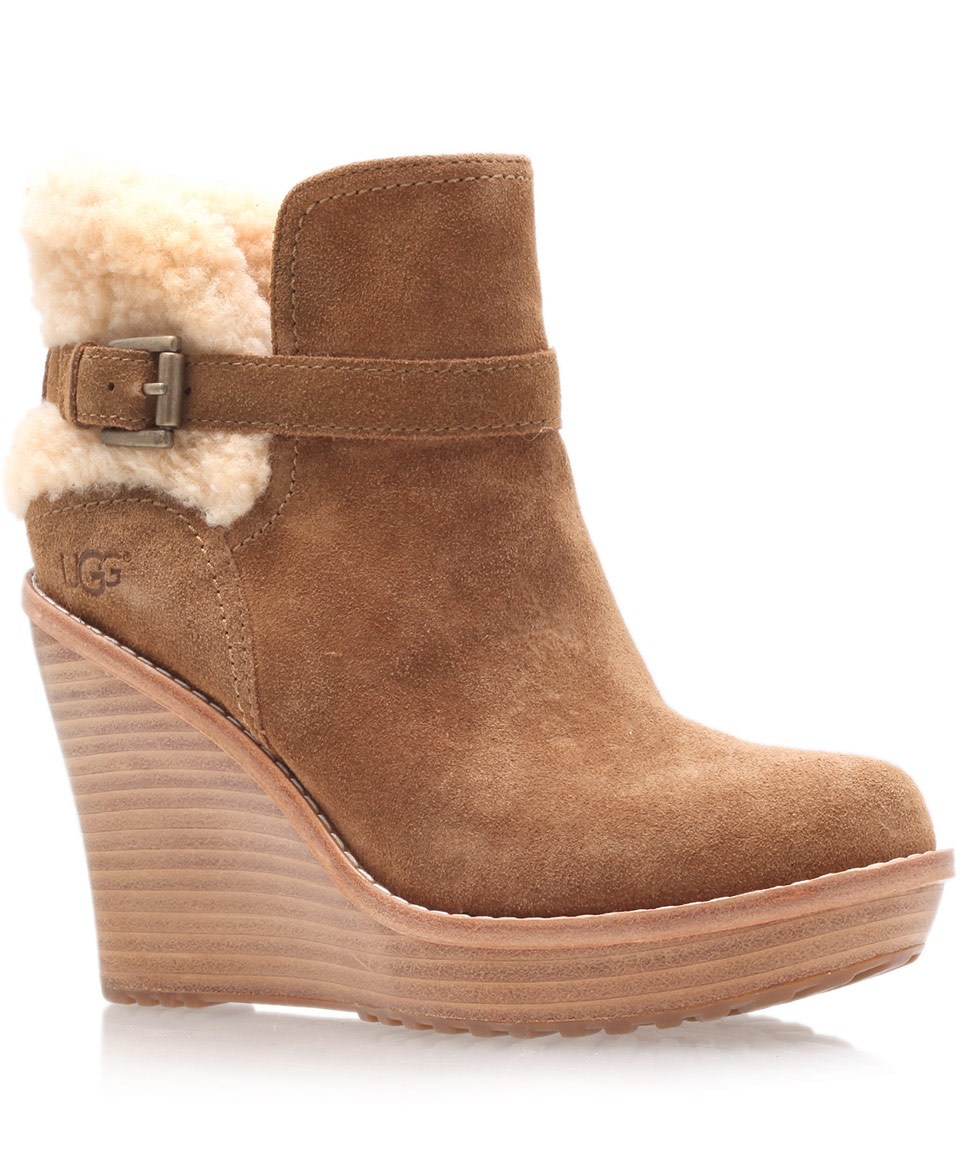 Lyst - Ugg Chestnut Anais Wedge Boots in Brown