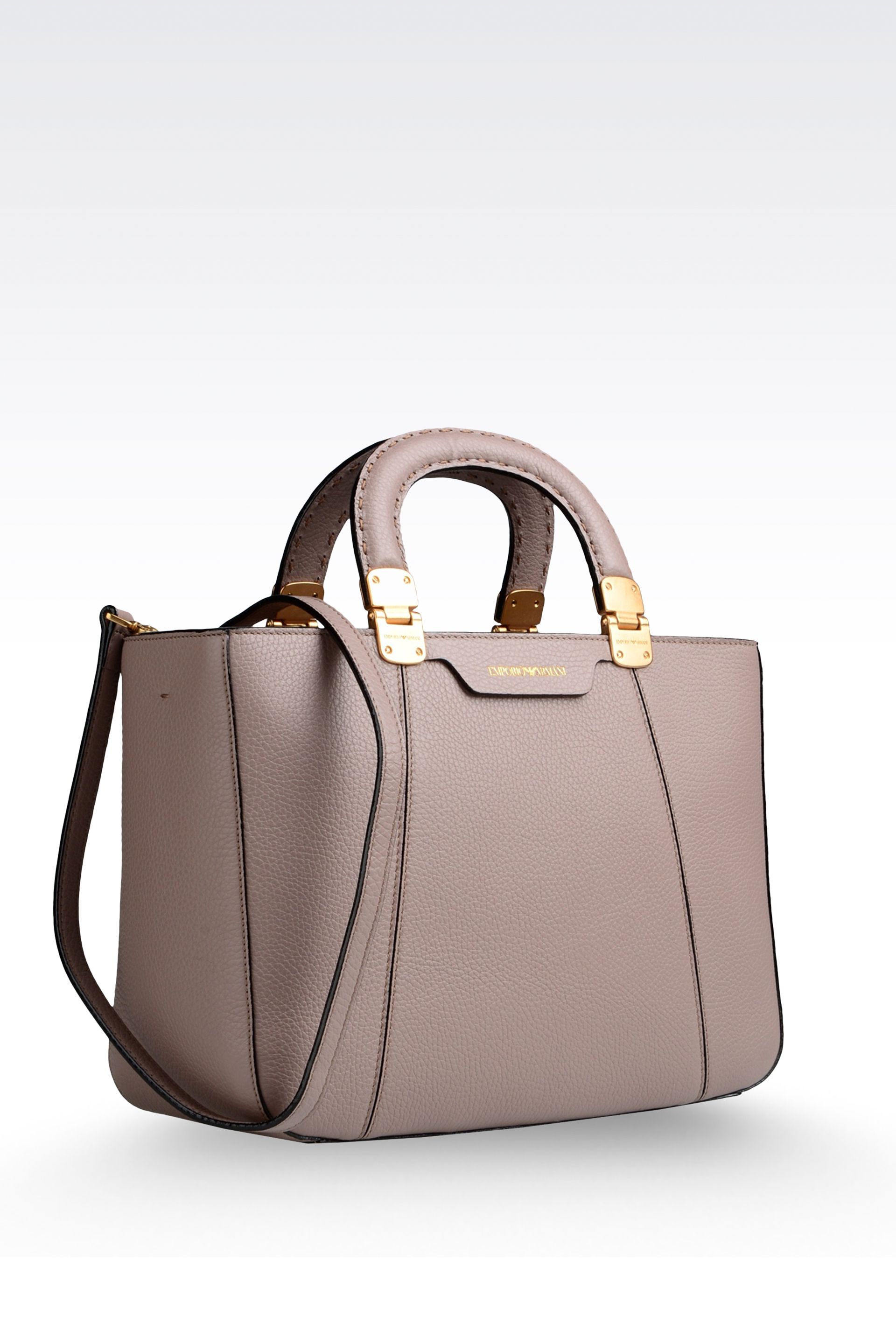 Lyst Emporio Armani Calfskin Handbag With Detachable Shoulder Gallery