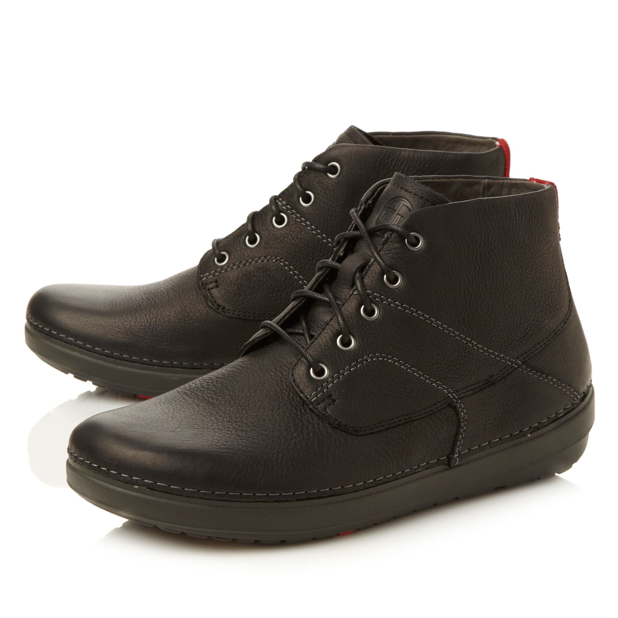 Fitflop Flex Bootlace Up Boot in Black for Men | Lyst