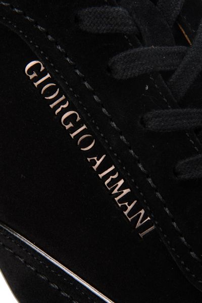 Giorgio Armani Suede Sneaker with Logo in Black for Men | Lyst