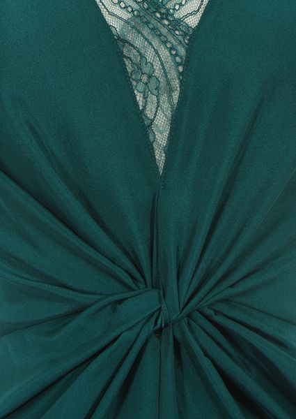 Lover Emerald Green Sleeveless Silk Gathered Dress in Green (emerald ...