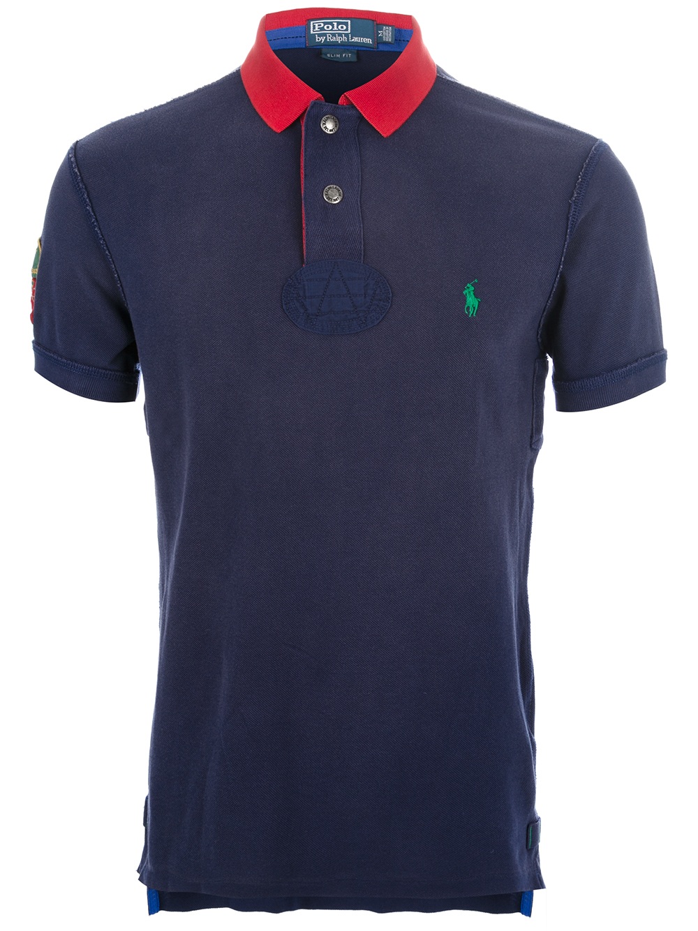 men contrast collar polo shirt