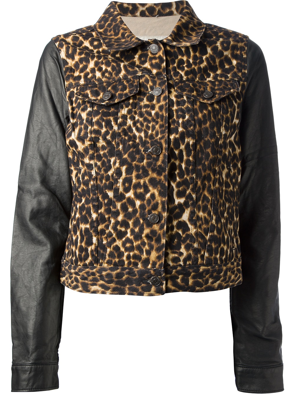 Ralph Lauren Leopard Print Denim Jacket in Multicolor (black) | Lyst