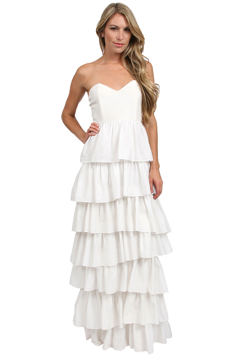 Thayer Tiered Maxi Dress in White (IVORY) | Lyst