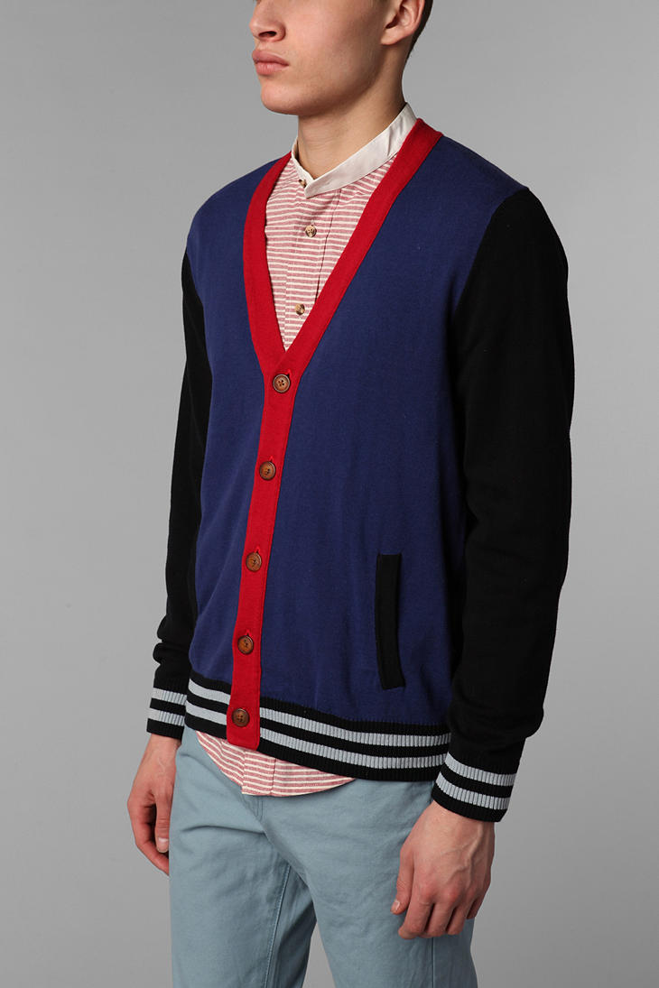 Lyst Urban Outfitters Hawkings Mcgill Colorblock Varsity Cardigan in