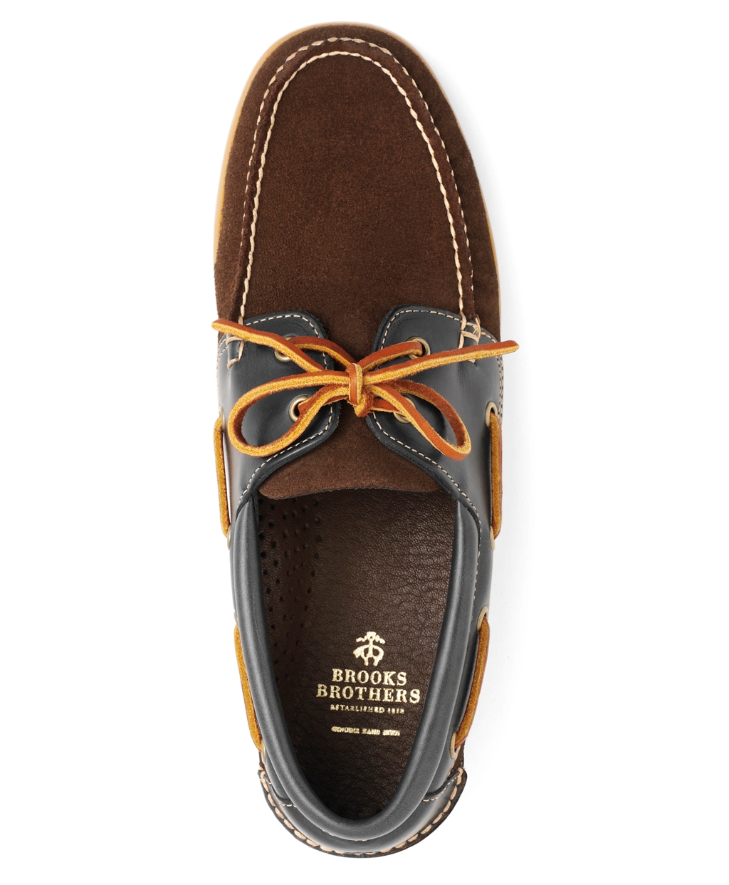 Brooks brothers Suede And Leather Boat Shoes in Brown for Men | Lyst
