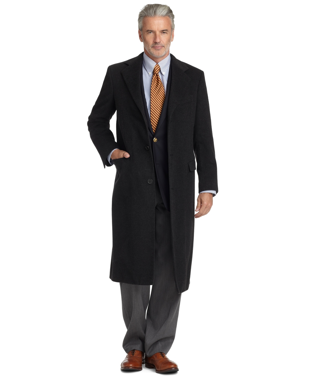 Brooks Brothers Golden Fleece® Brooksstorm® Westbury Cashmere Overcoat ...