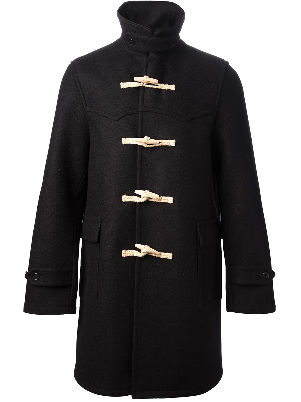 Saint Laurent 'Western' Duffle Coat in Black for Men | Lyst