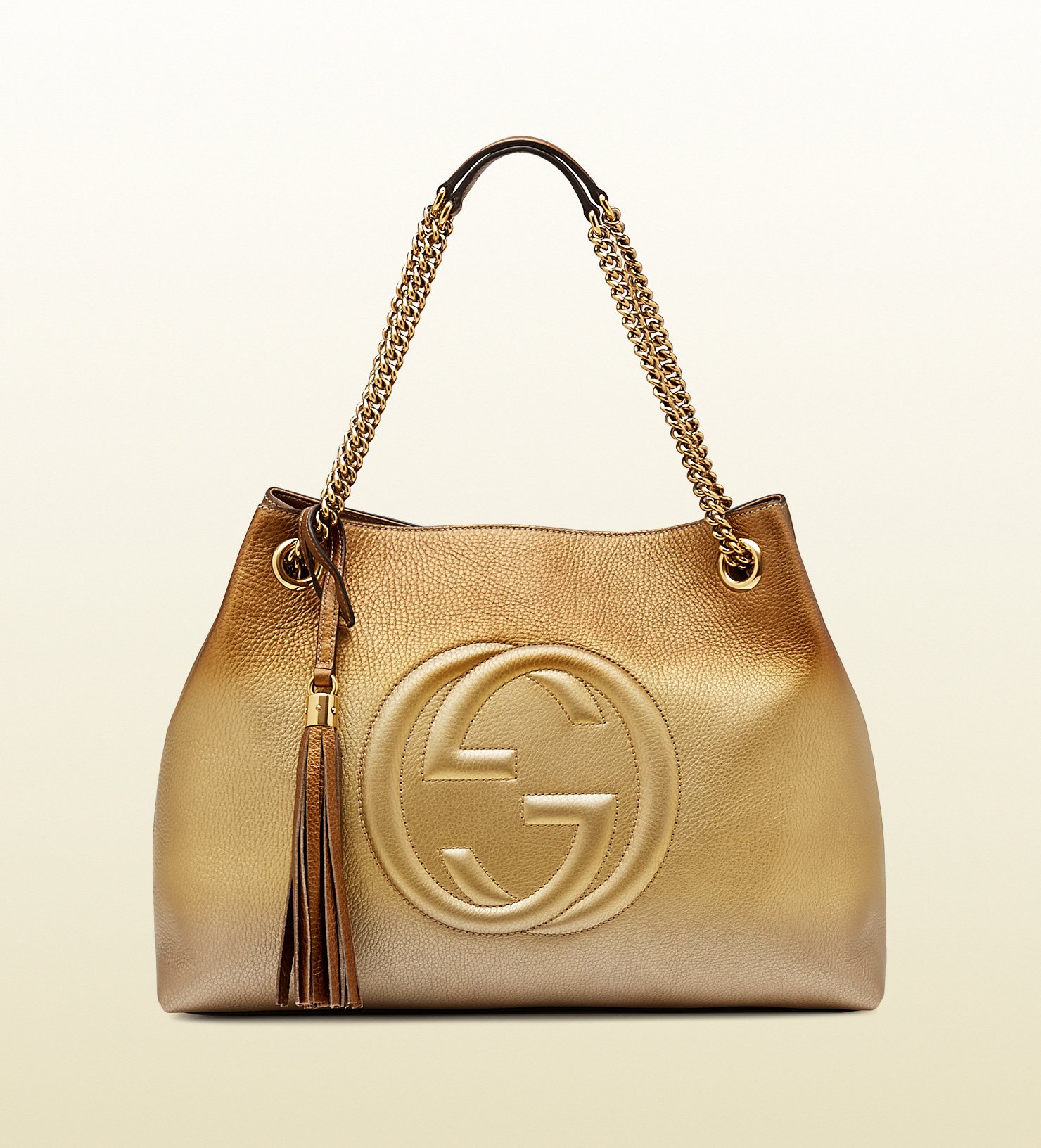 Lyst - Gucci Soho Shaded Leather Shoulder Bag in Metallic
