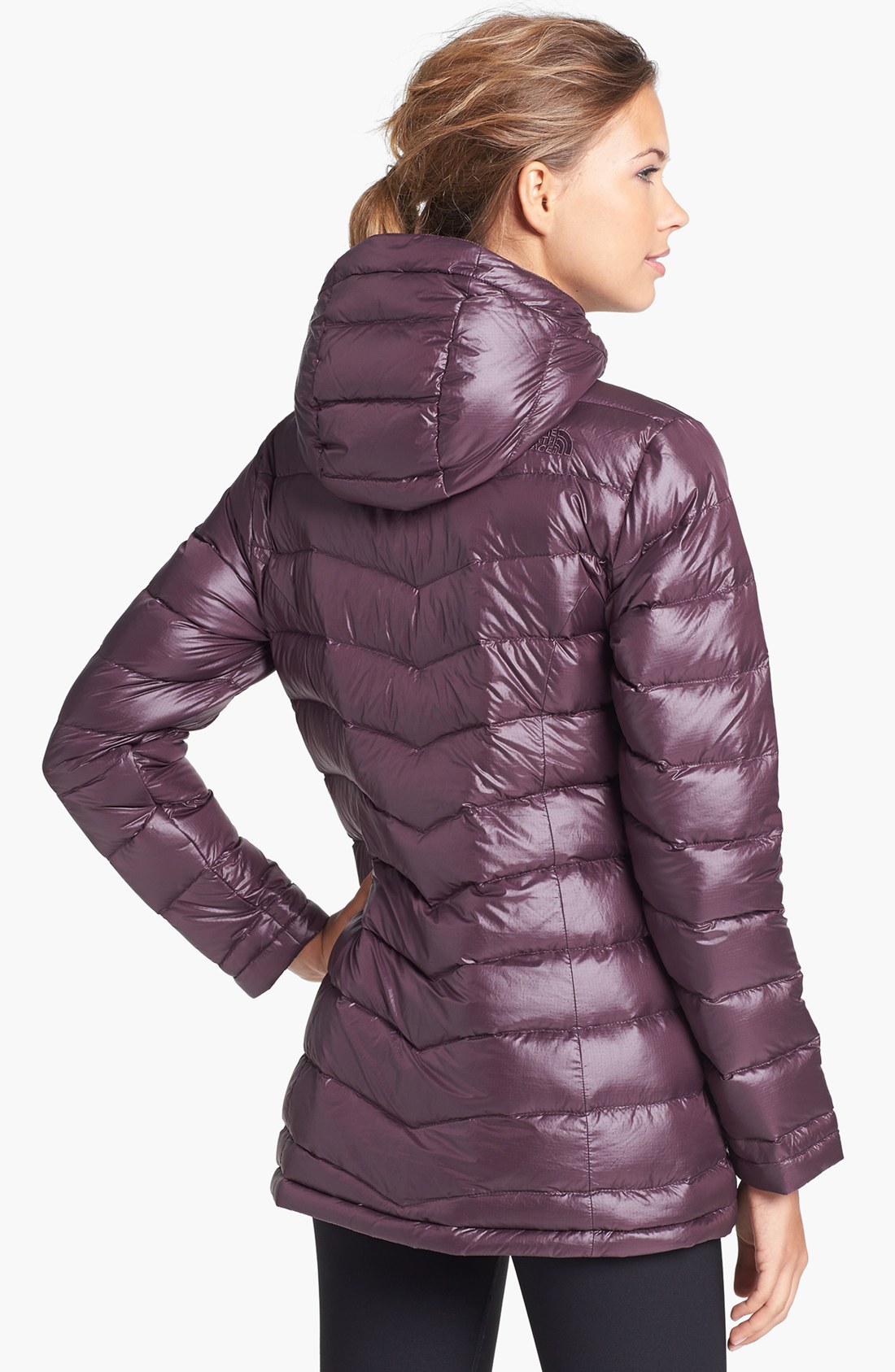 north face down jacket purple