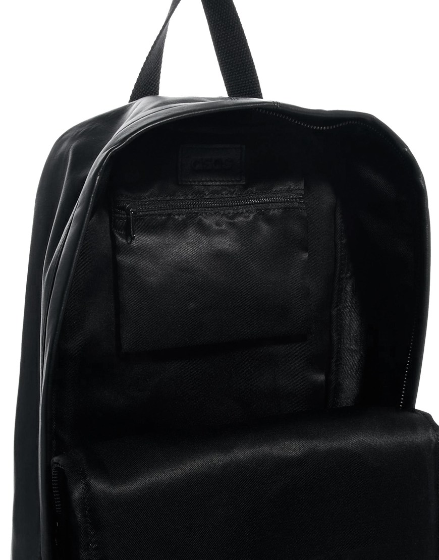 Lyst - Asos Leather Backpack in Black for Men