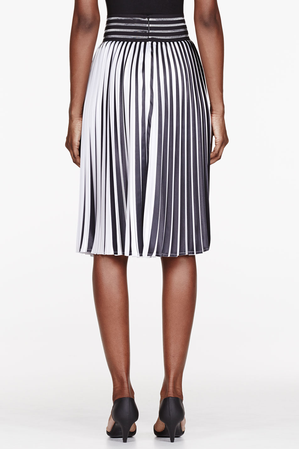 Christopher kane Black and White Pleated Skirt in Black | Lyst