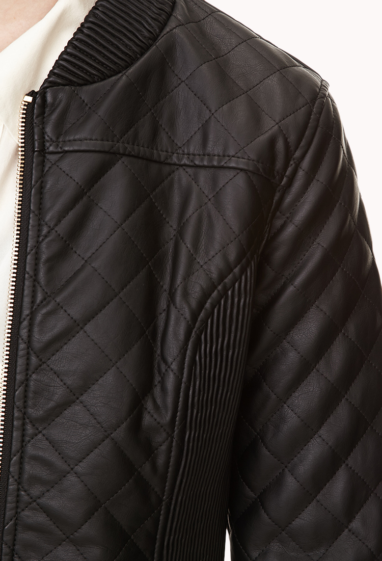 Lyst Forever 21 Chic Quilted Faux Leather Jacket You've Been Added To