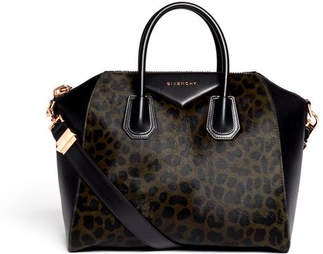 Givenchy Antigona Calfhair Leopard Print Medium Leather Satchel in ...