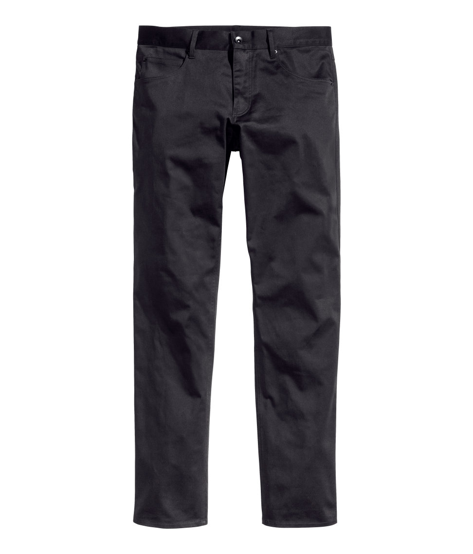 Lyst - H&m Satin Trousers in Black for Men