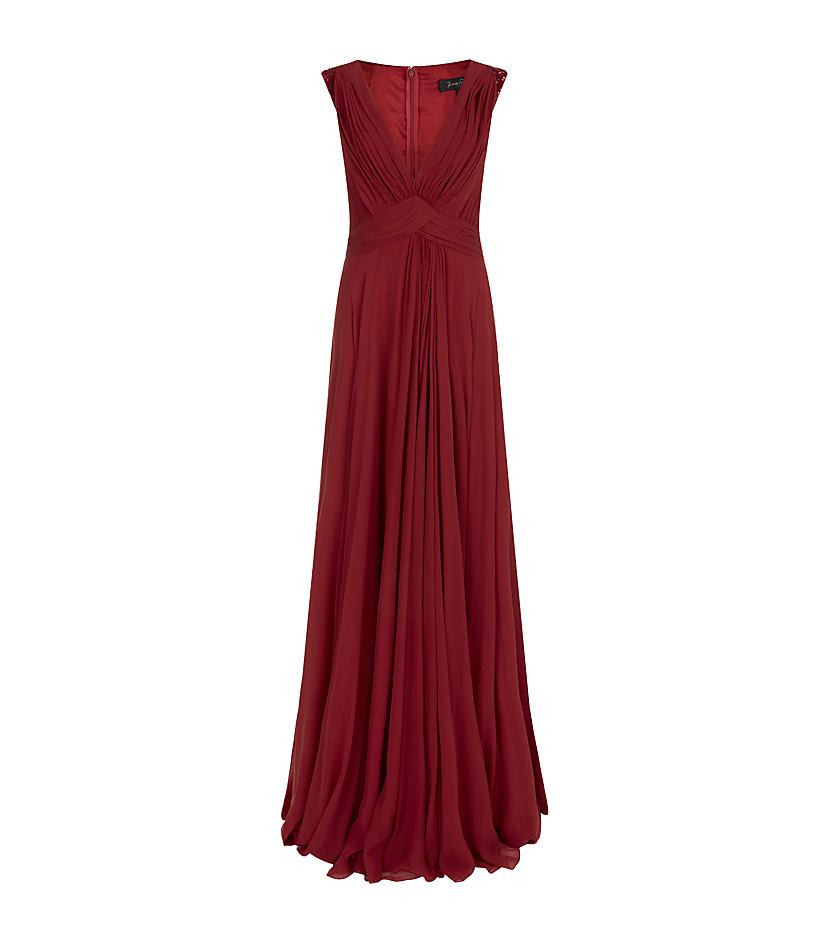 Jenny Packham Embellished Back Gown in Red | Lyst